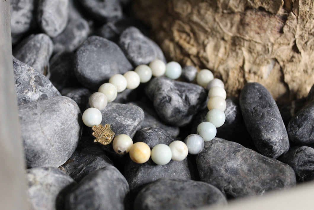 Amazonite bracelet with Fatima's hand