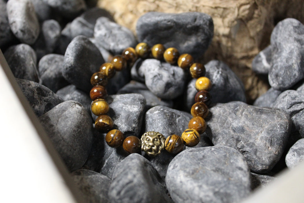 Lion head tiger eye bracelet