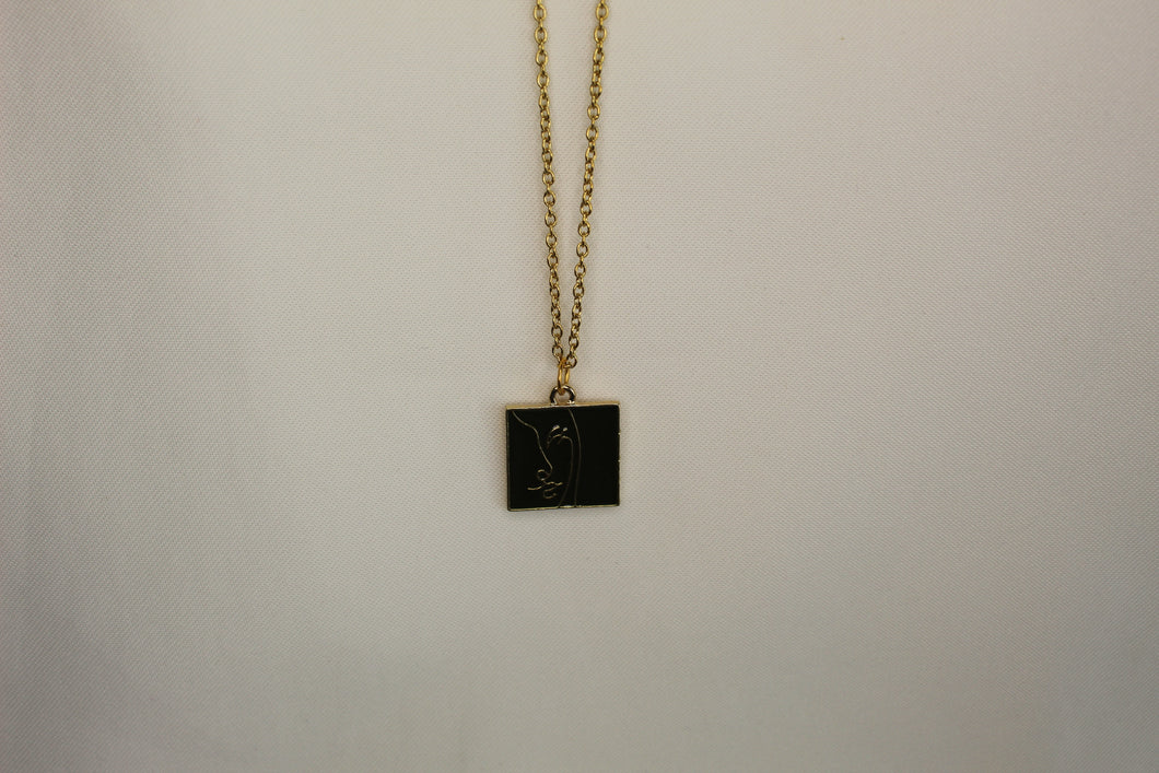 square face necklace