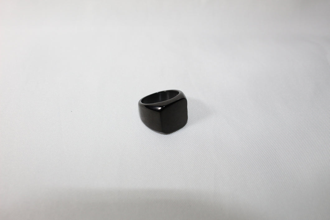 black stainless steel ring