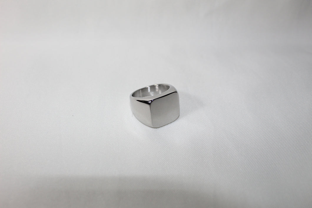 silver stainless steel ring