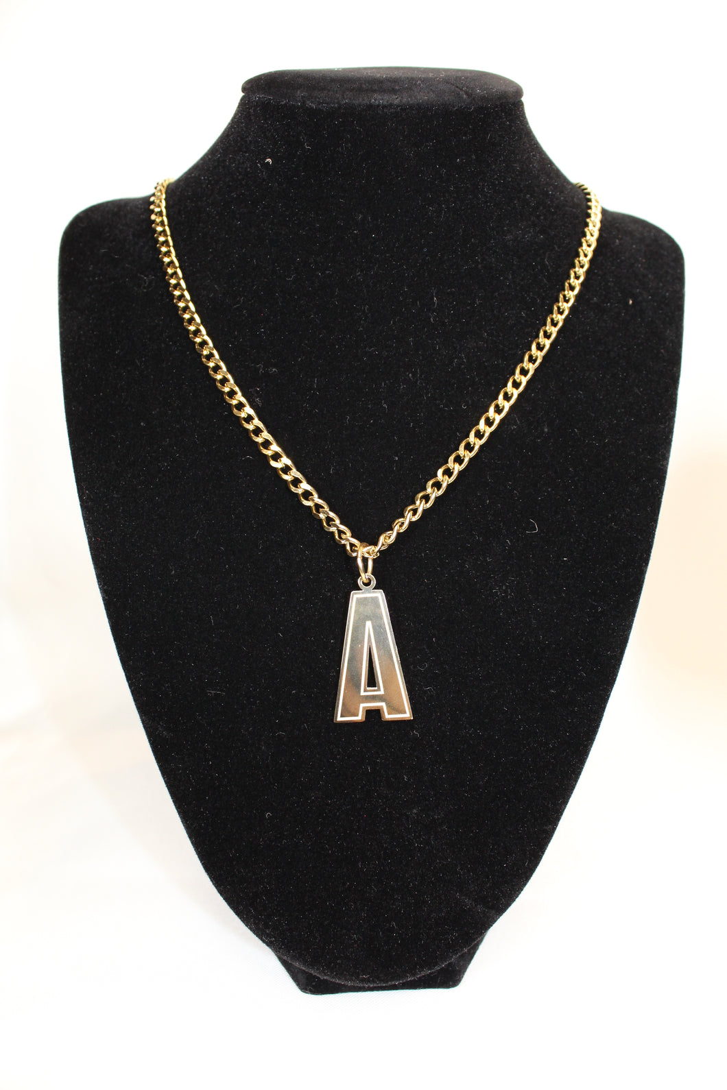 Gold initial “A” necklace