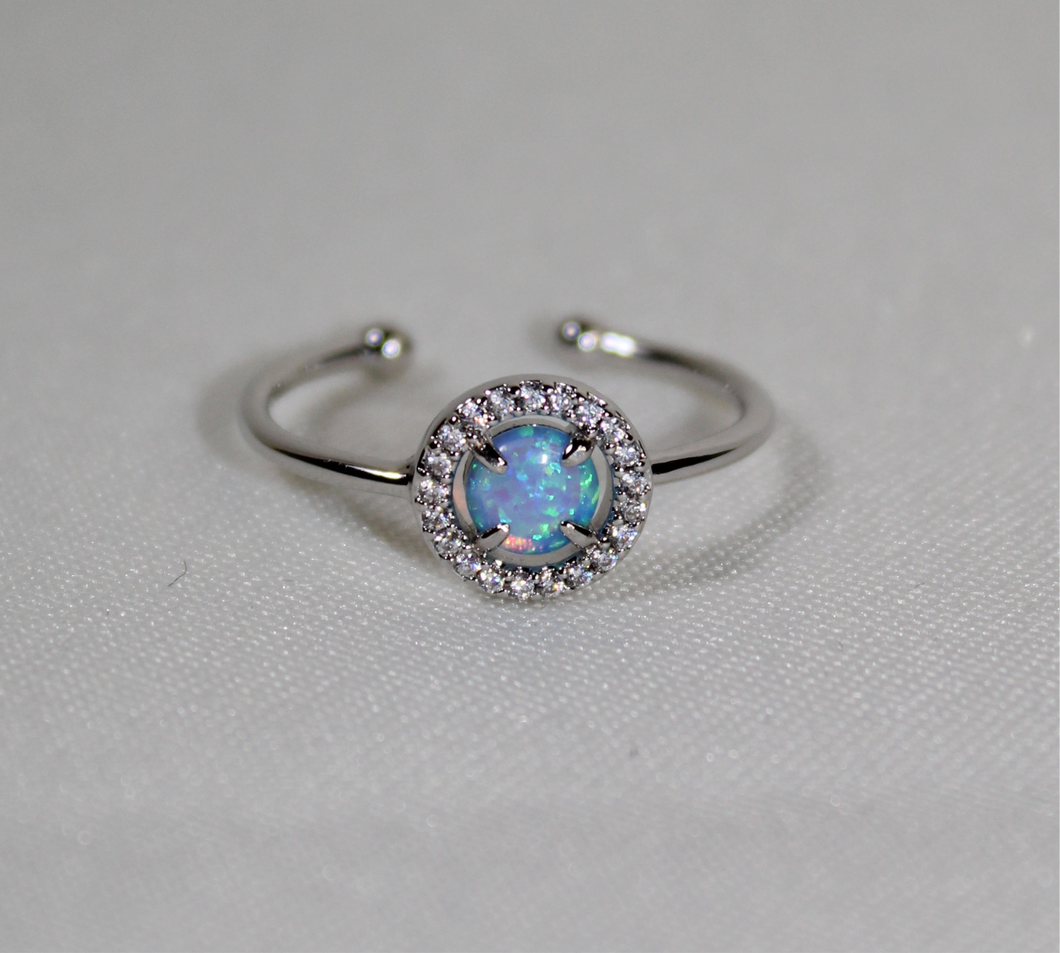 opal silver ring